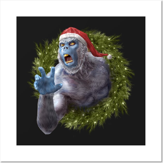 Christmas Yeti Wall Art by AyotaIllustration